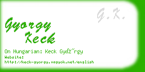 gyorgy keck business card